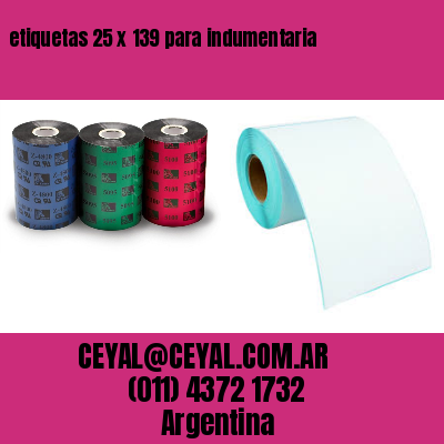 etiquetas 25 x 139 para indumentaria