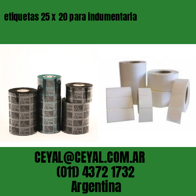 etiquetas 25 x 20 para indumentaria