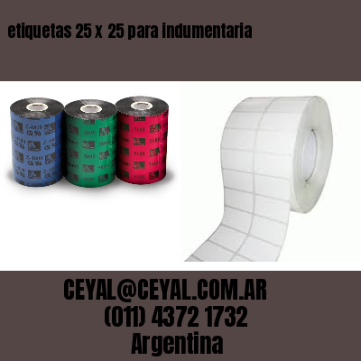 etiquetas 25 x 25 para indumentaria