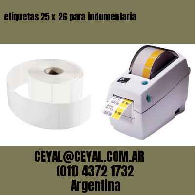 etiquetas 25 x 26 para indumentaria