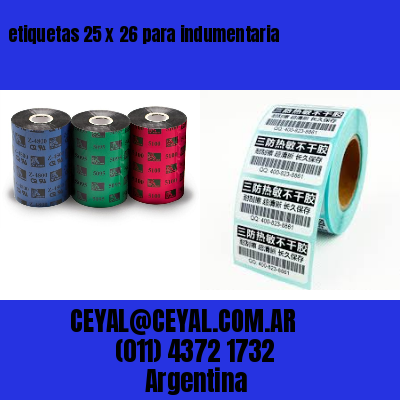etiquetas 25 x 26 para indumentaria