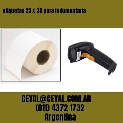 etiquetas 25 x 30 para indumentaria