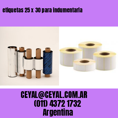 etiquetas 25 x 30 para indumentaria
