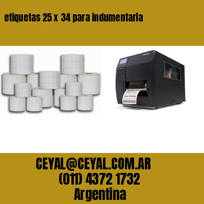 etiquetas 25 x 34 para indumentaria