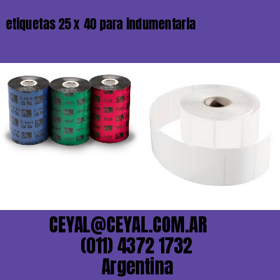 etiquetas 25 x 40 para indumentaria