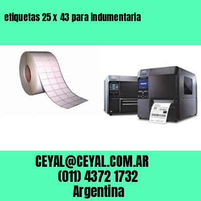 etiquetas 25 x 43 para indumentaria