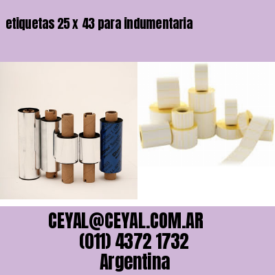 etiquetas 25 x 43 para indumentaria