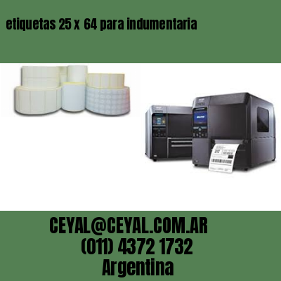 etiquetas 25 x 64 para indumentaria