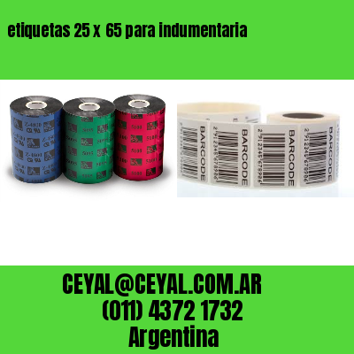 etiquetas 25 x 65 para indumentaria