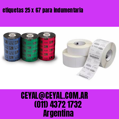 etiquetas 25 x 67 para indumentaria
