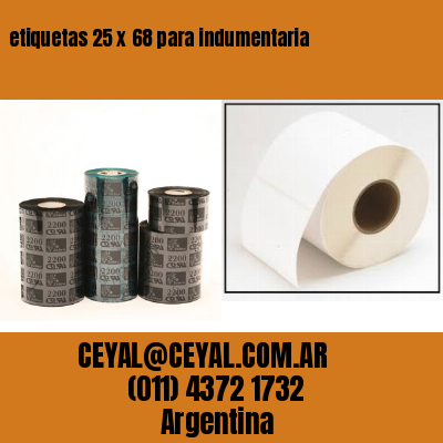 etiquetas 25 x 68 para indumentaria