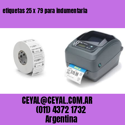 etiquetas 25 x 79 para indumentaria