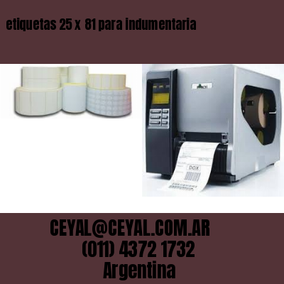etiquetas 25 x 81 para indumentaria