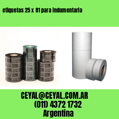 etiquetas 25 x 81 para indumentaria