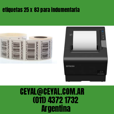 etiquetas 25 x 83 para indumentaria