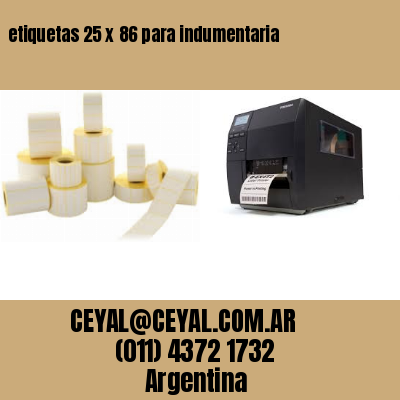 etiquetas 25 x 86 para indumentaria