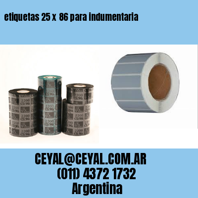 etiquetas 25 x 86 para indumentaria