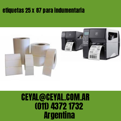 etiquetas 25 x 87 para indumentaria