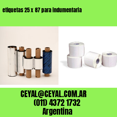 etiquetas 25 x 87 para indumentaria