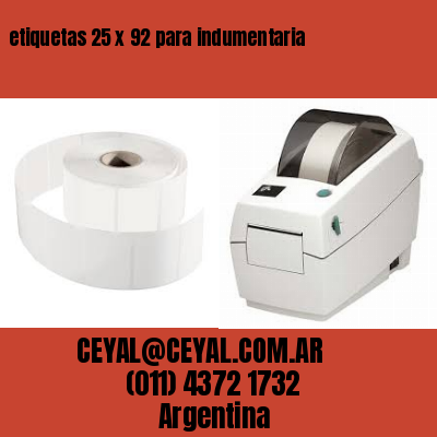etiquetas 25 x 92 para indumentaria