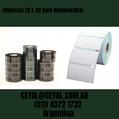 etiquetas 25 x 92 para indumentaria