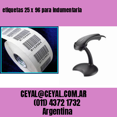 etiquetas 25 x 96 para indumentaria