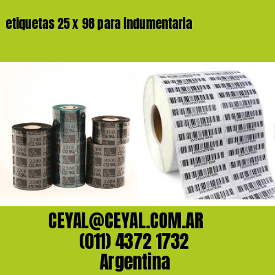 etiquetas 25 x 98 para indumentaria