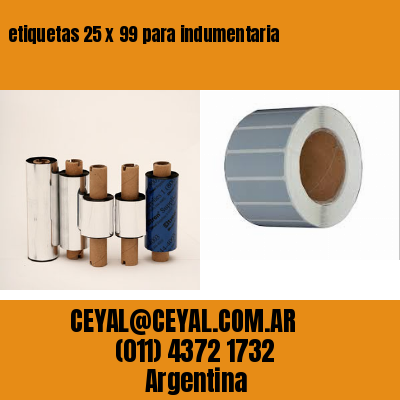 etiquetas 25 x 99 para indumentaria