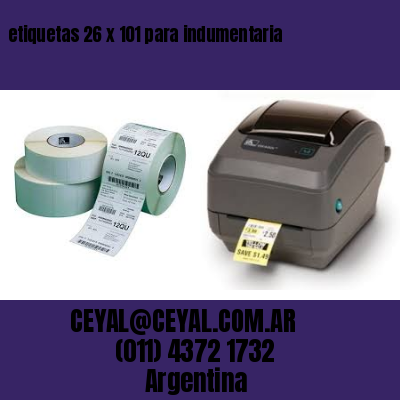 etiquetas 26 x 101 para indumentaria