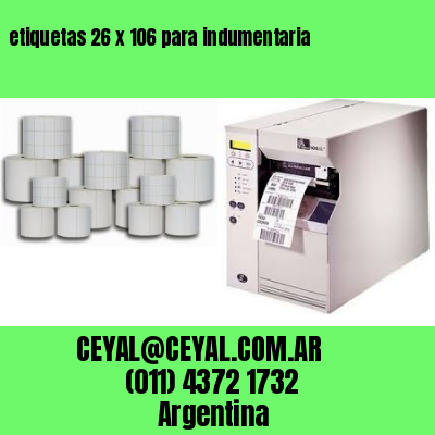 etiquetas 26 x 106 para indumentaria