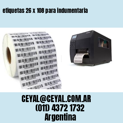 etiquetas 26 x 108 para indumentaria