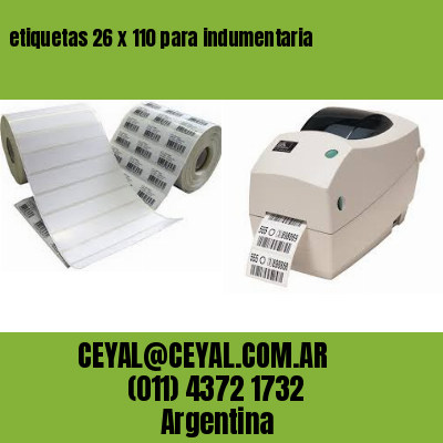 etiquetas 26 x 110 para indumentaria