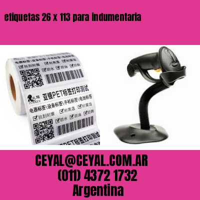 etiquetas 26 x 113 para indumentaria