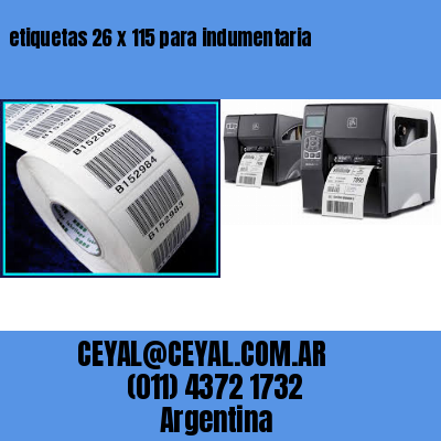 etiquetas 26 x 115 para indumentaria