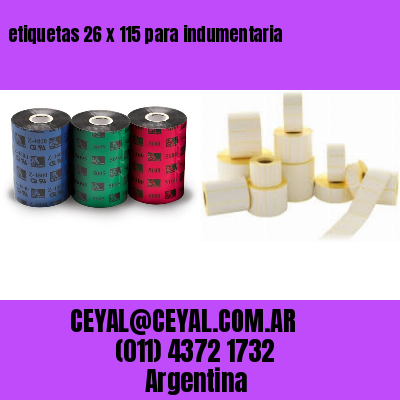 etiquetas 26 x 115 para indumentaria