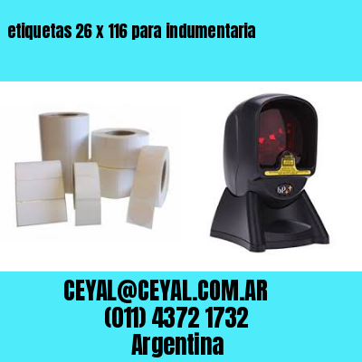 etiquetas 26 x 116 para indumentaria