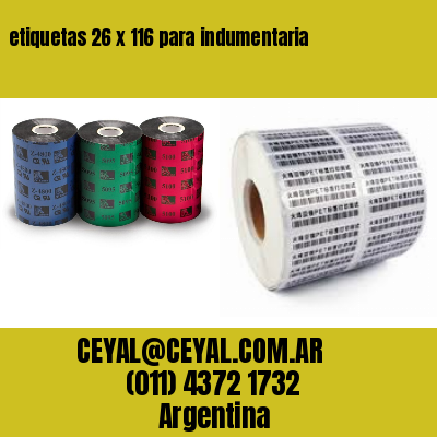 etiquetas 26 x 116 para indumentaria