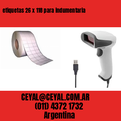 etiquetas 26 x 118 para indumentaria