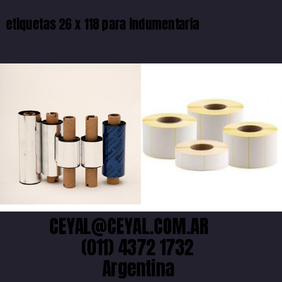 etiquetas 26 x 118 para indumentaria