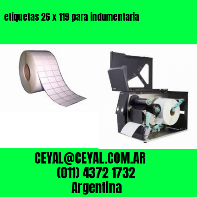 etiquetas 26 x 119 para indumentaria