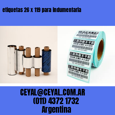 etiquetas 26 x 119 para indumentaria