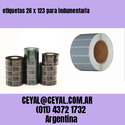 etiquetas 26 x 123 para indumentaria