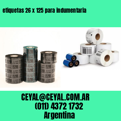 etiquetas 26 x 125 para indumentaria