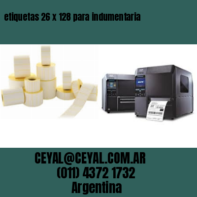 etiquetas 26 x 128 para indumentaria