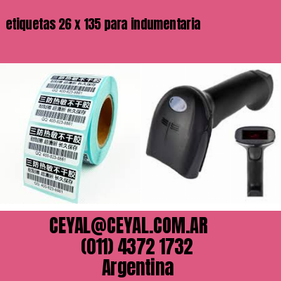 etiquetas 26 x 135 para indumentaria