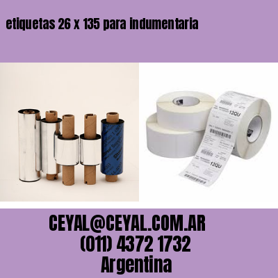 etiquetas 26 x 135 para indumentaria