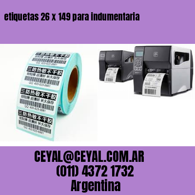 etiquetas 26 x 149 para indumentaria