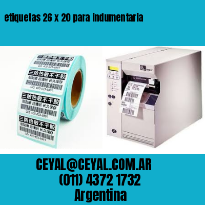 etiquetas 26 x 20 para indumentaria