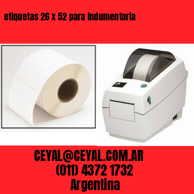 etiquetas 26 x 52 para indumentaria