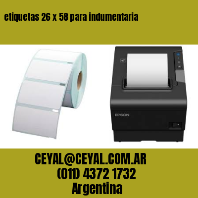 etiquetas 26 x 58 para indumentaria